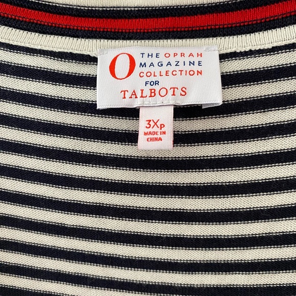 Oprah Magazine Collection X Talbots, striped v-neck sweater size 3X Petite - Picture 4 of 7